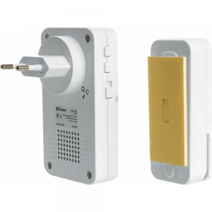 Дверной беспроводной электрический звонок FERON DB-100 звонок IP44 18 мелодий, 230V, белый 41437
