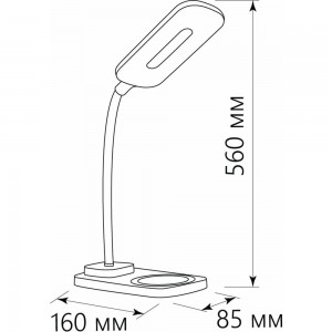 Настольный диммируемый светильник FERON 22W, 3000-6000К, беспроводная зарядка и USB порт, белый DE1729 41552