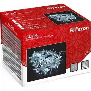 Гирлянда-дождь FERON CL24, 480LED, 2700К белый теплый, статичная, 3х3м+3м, IP44, 41626