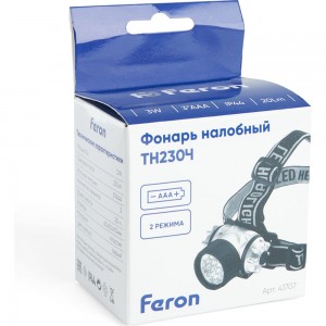 Налобный фонарь FERON на батарейках TH2304 3xAAA, 3W 14LEDs IP44 пластик 41708