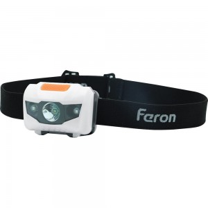 Налобный фонарь FERON на батарейках TH2302 3xAAA 1LED+2RED P44 60x35x45мм пластик 41681