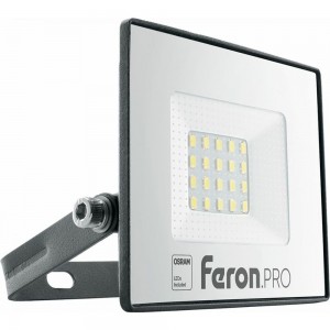 Светодиодный многоматричный прожектор FERON LL-1000, 20W, 6400К, 1600Lm, IP65, 20хOSRAM чёрный 41538