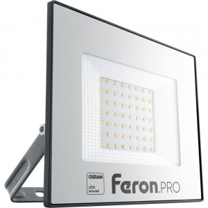 Светодиодный многоматричный прожектор FERON LL-1000, 50W, 6400К, 5000Lm, IP65, 45хOSRAM чёрный 41540