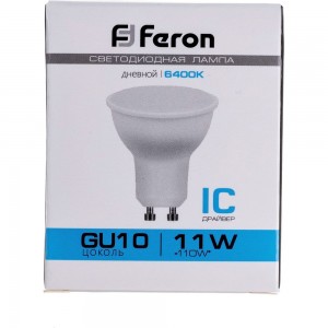 Светодиодная рефлекторная лампа FERON LB-760, MR16 11W 230V GU10 6400К, 950Lm 38142