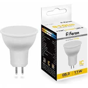 Светодиодная лампа FERON LB-760, MR16 рефлекторная, 11W 230V G5.3 2700К, 910Lm 38137