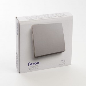 Одноклавишный беспроводной выключатель-кнопка FERON TM81 230V, 500W, серебро 41719