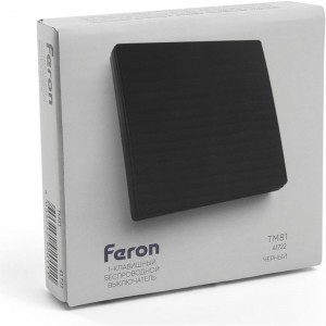 Одноклавишный беспроводной выключатель FERON TM81 SMART, 230V, 500W, черный 41722