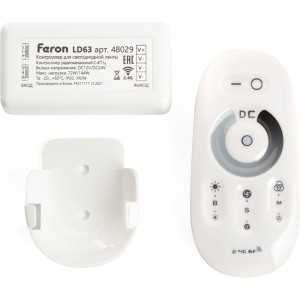 Контроллер диммер для светодиодной ленты FERON с П/У белый, 12-24V, LD62 48029
