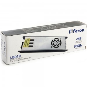 Электронный трансформатор для светодиодной ленты FERON 500W 24V (драйвер), LB019, 48049