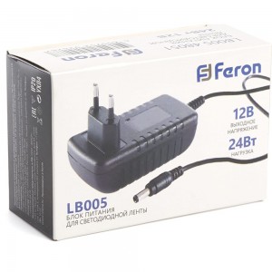 Электронный трансформатор для светодиодной ленты FERON 24W 12V (драйвер), LB005, 48051