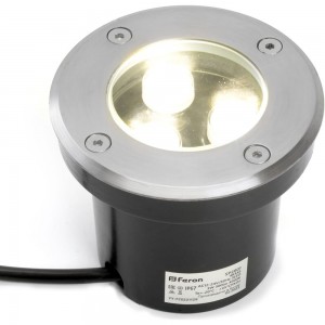 Светодиодный тротуарный светильник (грунтовый) FERON SP2801 ,3LED, 4000К,3W, AC12-24 100xH80mm,вн.диаметр:70mm, IP67 48345