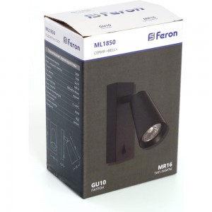 Светильник FERON ML1850 BELL 35W, 230V, GU10, черный артикул 48418