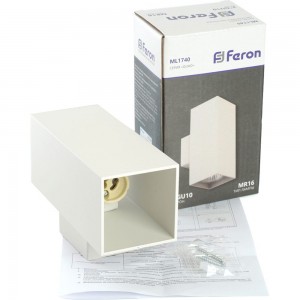 Настенный светильник FERON ML1740 QUAD MR16 35W, 230V, 2GU10, белый IP20 48428