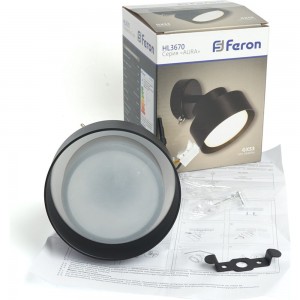 Светильник FERON HL3670 AURA 12W, 230V, GX53, черный артикул 48412