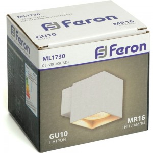 Настенный светильник FERON ML1730 QUAD MR16 35W, 230V, GU10, белый IP20 48430