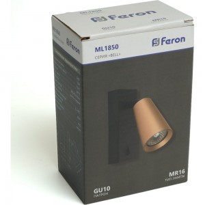 Светильник FERON ML1850 BELL, 35W, 230V, GU10, золото и чёрный артикул 48420