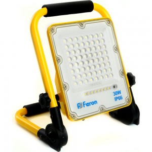 Переносной светодиодный прожектор FERON ll-950 с зарядным устройством ip66 30w 6400k 48675
