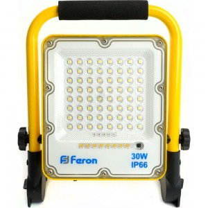 Переносной светодиодный прожектор FERON ll-950 с зарядным устройством ip66 30w 6400k 48675