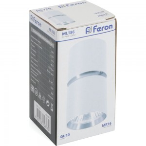 Потолочный светильник FERON ml186 barrel zen mr16 gu10 35w 230v, белый, хром 48640