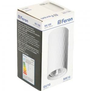 Потолочный светильник FERON PRISM ml188 mr16 gu10 35w 230v, белый 48798