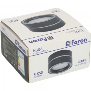 Потолочный светильник FERON hl455 12w, 230v, gx53, черный 48753