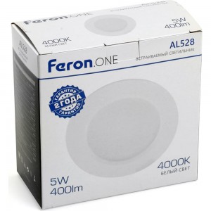 Светодиодный светильник FERON one al528 встраиваемый 5w 4000k белый 48871