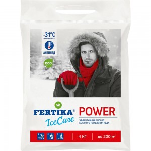 Противогололедный реагент Fertika ICECARE POWER 4 кг Ф03551