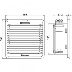 Вентилятор с фильтром Finder, стандартная версия, питание 24В DС, расход воздуха 55м3/ч, с, 7F2090242055