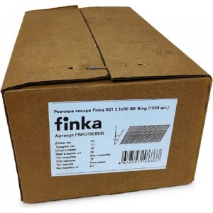 Реечные гвозди Finka R21 3.1x90 BK Ring, 1500 шт. FNR3190BKR