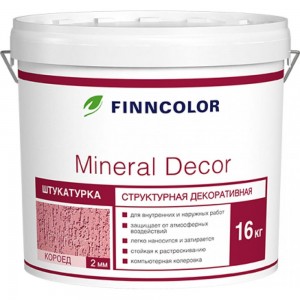 Структурная декоративная штукатурка Mineral Decor Короед (2 мм; 16 кг) FINNCOLOR 52792