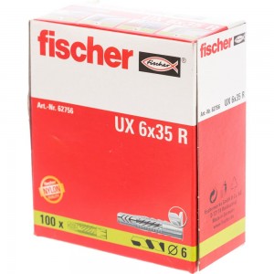 Универсальный дюбель с буртом Fischer UX 6X35 R 62756
