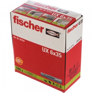 Универсальный дюбель Fischer UX 6X35 100 шт 62754