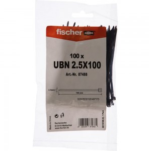 Кабельная стяжка Fischer UBN 2.5X100 устойчивая к УФ 100 шт. 87488