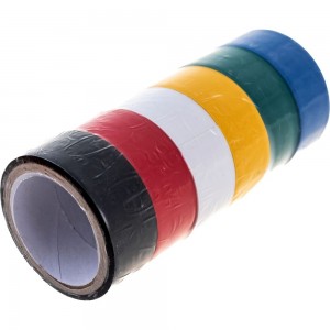 Изолента FIT IT PVC 19 мм х 0.13 мм х 3 м, 6 шт., цветная 11027
