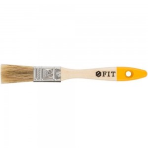 Флейцевая кисть FIT Стандарт-Плюс, натуральная светлая щетина, деревянная ручка 3/4 01042