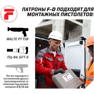 Патрон FIXPISTOLS F-D3 синий 6.8/18 100 шт. 1-1-2-6084