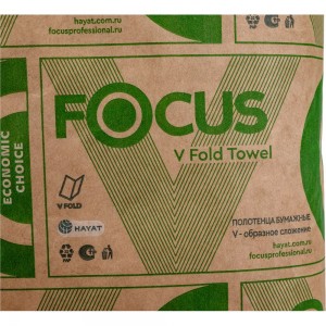 Бумажное полотенце FOCUS ECO листовое, 1-слой, V-сложения, белое H-5049978