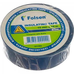 Изоляционная лента Folsen 15ммx10м синяя 011502