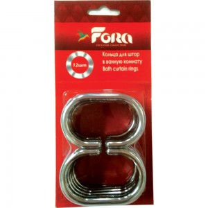 Кольцо для штор Fora хромированный пластик, 12 шт. К14
