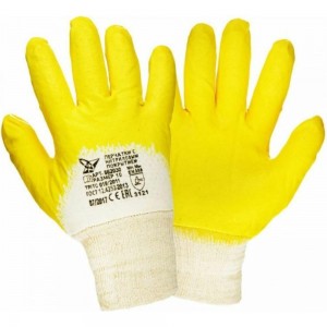 Перчатки с нитриловым покрытием Fort Лайт, желтые, арт. 0516, 501140305