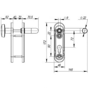 Дверная ручка Fuaro DH-043P-KNOB NE черная, нейлон, квадрат 9x90 мм 36101