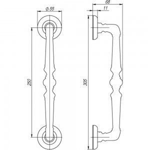 Ручка-скоба Fuaro PALAZZO PULL SM MAB-6 темная бронза 1 штука 35297