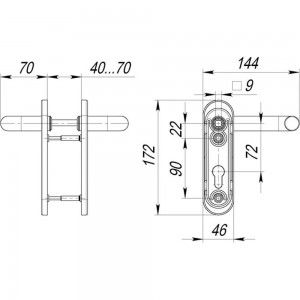 Дверная ручка Fuaro DH-0431 NE черная для замка FL-0432, 0433, 0434, нейлон 25813