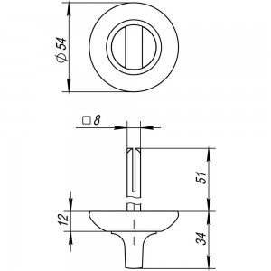 Ручка поворотная Fuaro BKW8.R.RM54 (BKW8 RM) SG/GP-4 27393