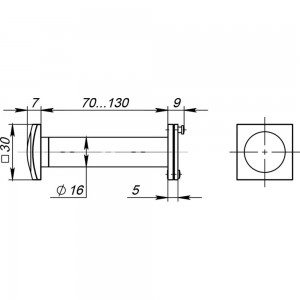 Дверной глазок FUARO оптика пластик DV-Q 4/130-70/Z (VIEWER 4 DVQ) BL черный 42155