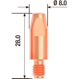 Наконечник контактный ECU (25 шт; 0.8 мм; M6; 28 мм) FUBAG FB.CTM6.28-08