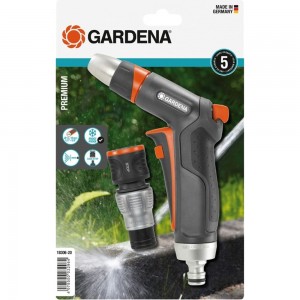 Комплект Gardena: пистолет-наконечник для полива Premium + коннектор с автостопом Premium 18306-20.000.00