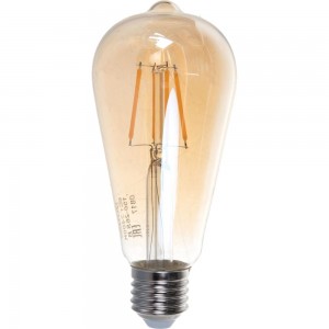 Лампа LED ST64 E27 6W Golden 2400К Gauss Filament 102802006