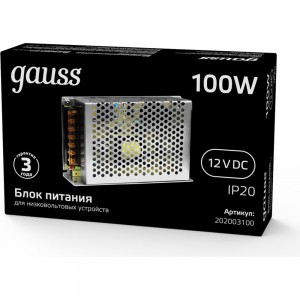 Блок питания LED STRIP PS 100W 12V Gauss 202003100