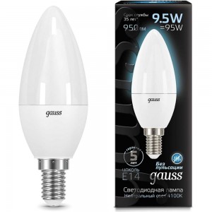 Лампа Gauss LED Свеча E14 9.5W 950lm 4100К 103101210